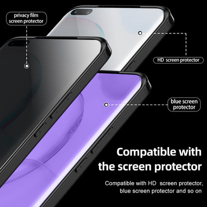 Hard phone case with protective screen films and clear front window cutouts