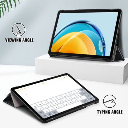 Black three-fold tablet case with stand in typing viewing angle