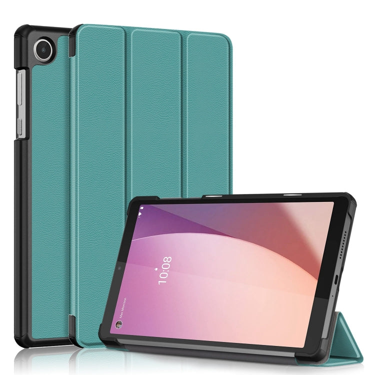 Teal 3-fold leather tablet case with built-in viewing stand