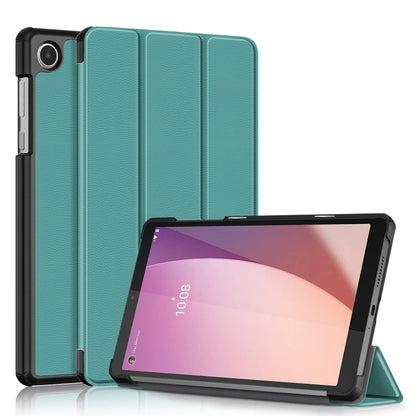 Teal 3-fold leather tablet case with built-in viewing stand