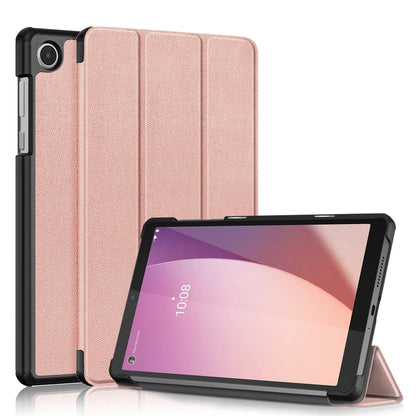 Rose gold 3-fold leather tablet case with built-in viewing stand