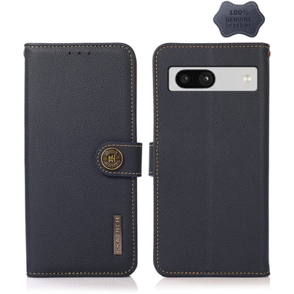 KHAZNEH Custer Texture RFID Genuine Leather Phone Case, For Google Pixel 7A, For Xiaomi Redmi Note 12 4G Global