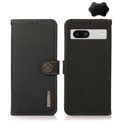 KHAZNEH Custer Texture RFID Genuine Leather Phone Case, For Google Pixel 7A, For Xiaomi Redmi Note 12 4G Global