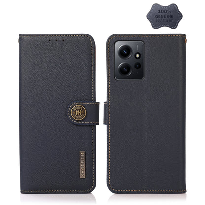 KHAZNEH Custer Texture RFID Genuine Leather Phone Case, For Google Pixel 7A, For Xiaomi Redmi Note 12 4G Global