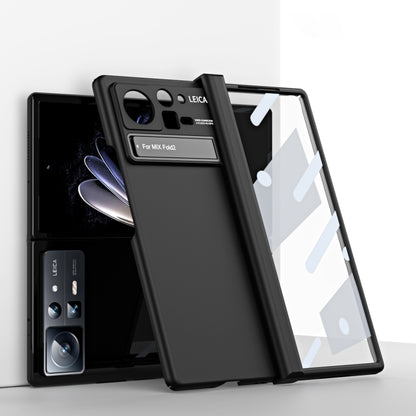 Black folding phone case with hinge and built-in stand for Xiaomi Mix Fold 2