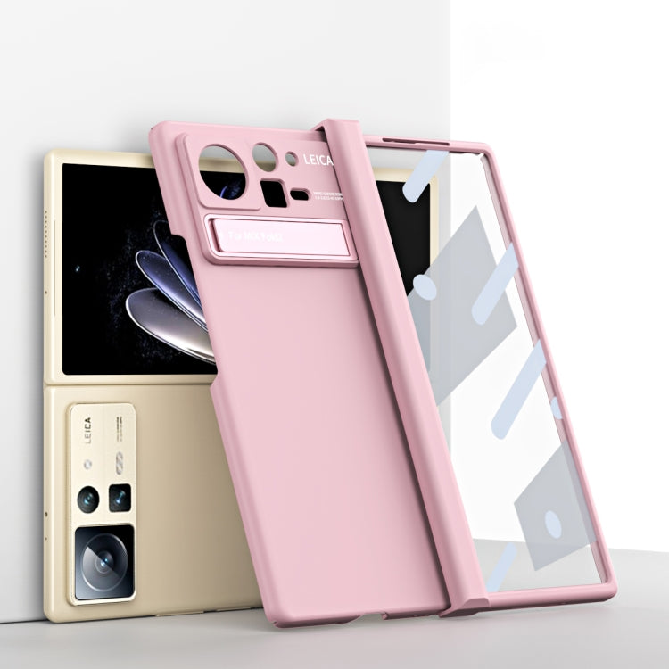 Pink folding phone case with hinge and built-in stand for Xiaomi Mix Fold 2