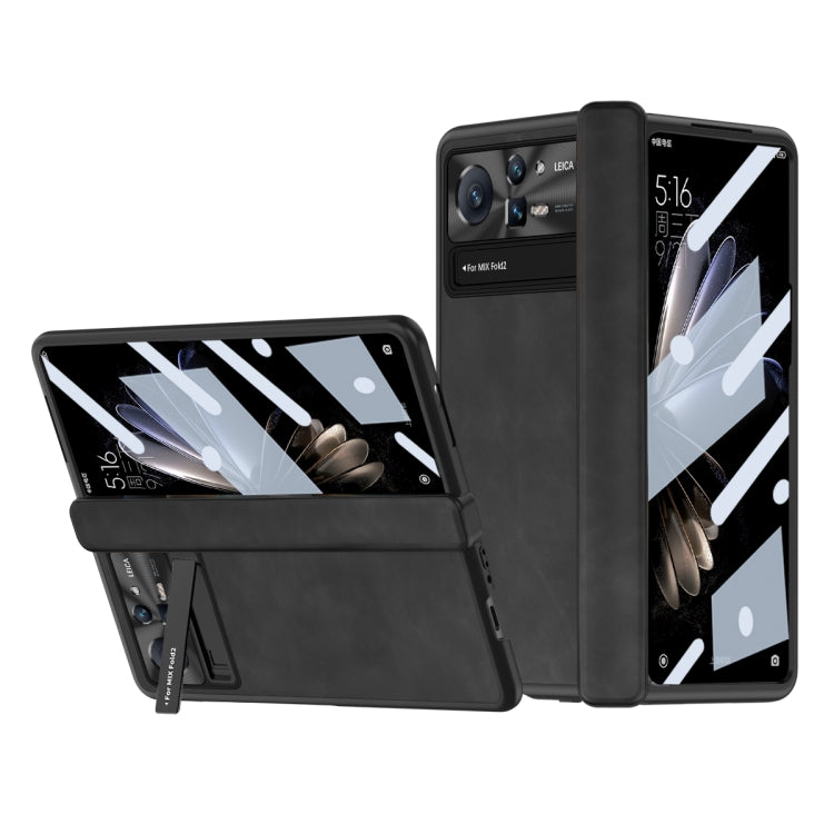 Folding phone case with textured cover and camera cutouts, black color for foldable phones.