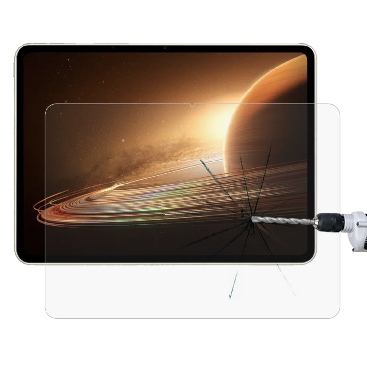 Tempered glass screen protector film installed on a tablet screen