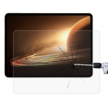 Tempered glass screen protector film installed on a tablet screen