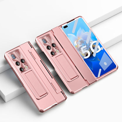 Rose gold foldable phone case with hinge, integrated back cover for folding phones