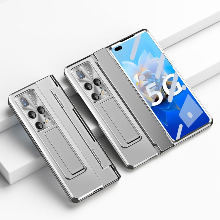 Silver foldable phone case with hinge, integrated back cover for folding phones