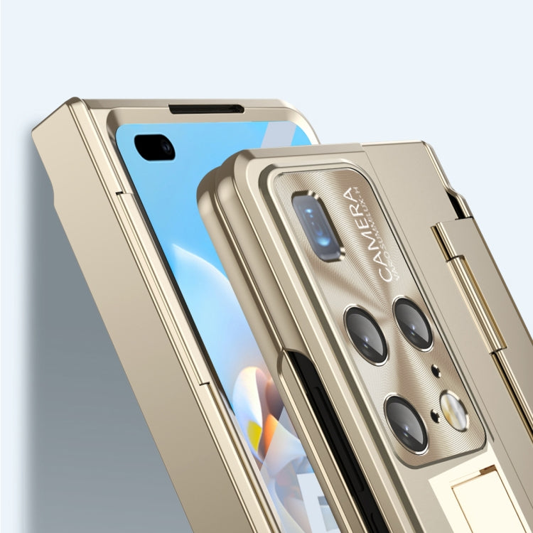 Champagne gold folding phone case with hinge and camera cutouts