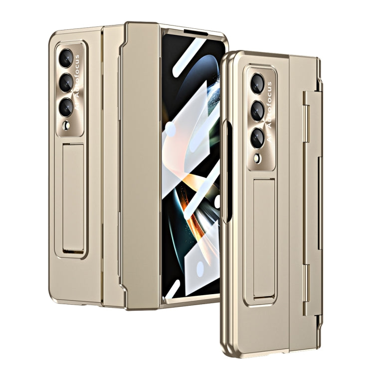 Champagne gold foldable phone case with hinge and rear camera cutouts