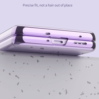 Purple electroplating frame phone case with side cutouts and camera openings