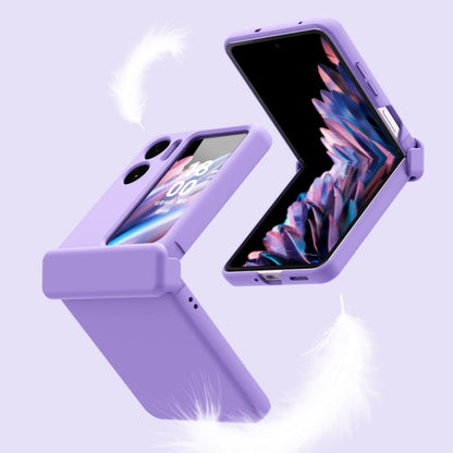 Lavender purple three-piece magnetic phone case with ring, open for OPPO Find N2 Flip