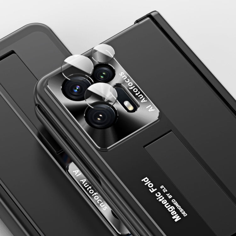 Black phone case back with camera cutouts and pen slot