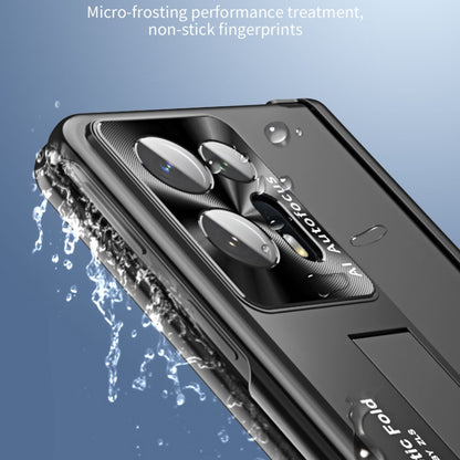 Black phone case with raised camera guard and pen slot