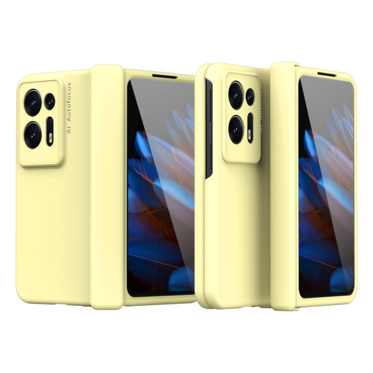 Folding full-coverage phone case with yellow hinge covers for OPPO Find N2