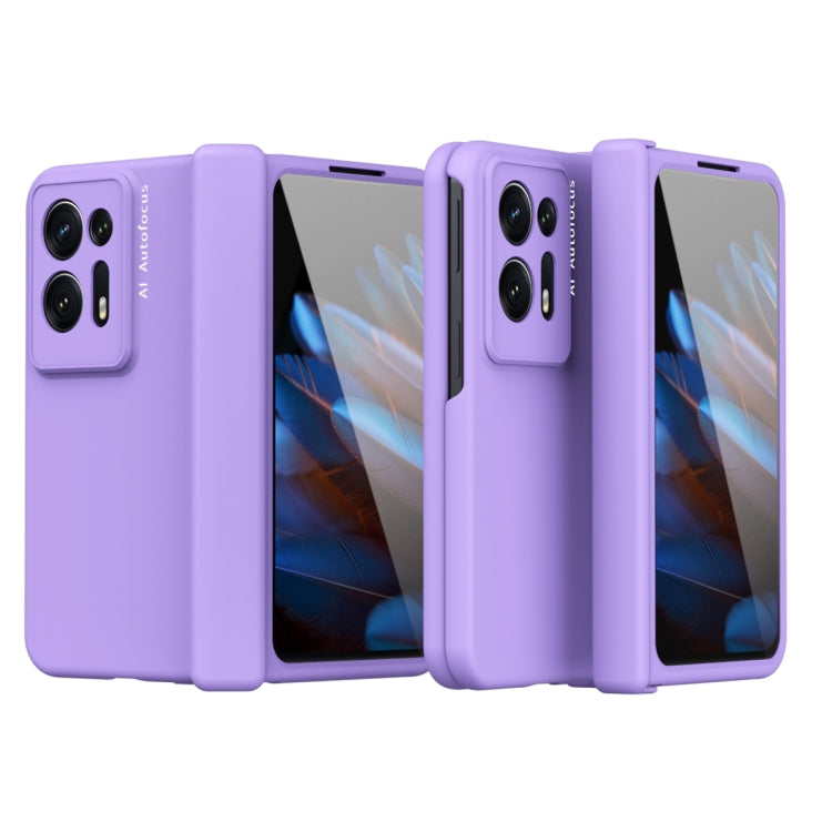 Folding full-coverage phone case with purple hinge covers for OPPO Find N2