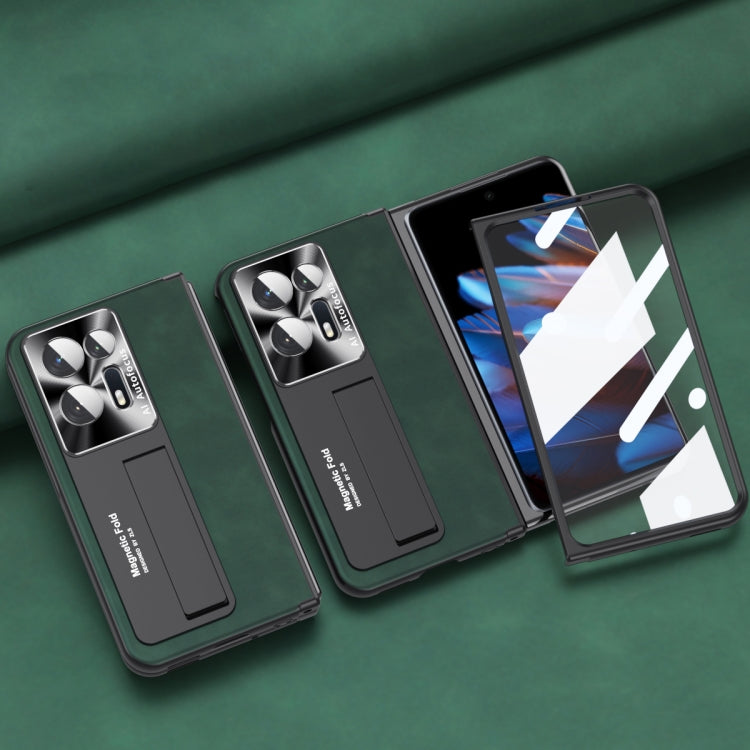 Magnetic flip phone case showing camera cutout and Napa-style pattern, for OPPO Find N2