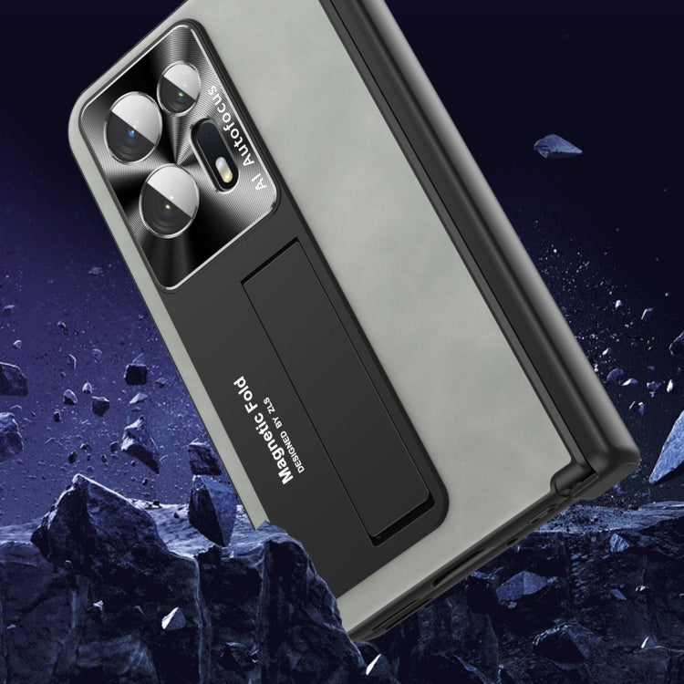 Black magnetic all-inclusive phone case with camera cutout and card slot