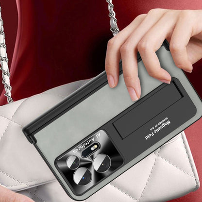 Black magnetic all-inclusive phone case with card slot and camera cutout