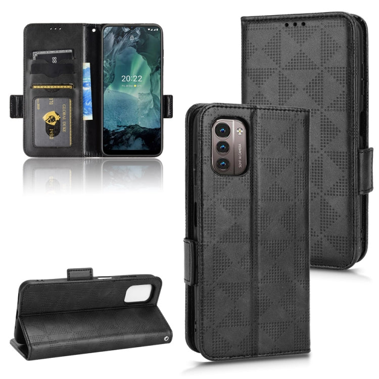 Symmetrical triangle leather phone case, dark color folio with magnetic flap and card slots