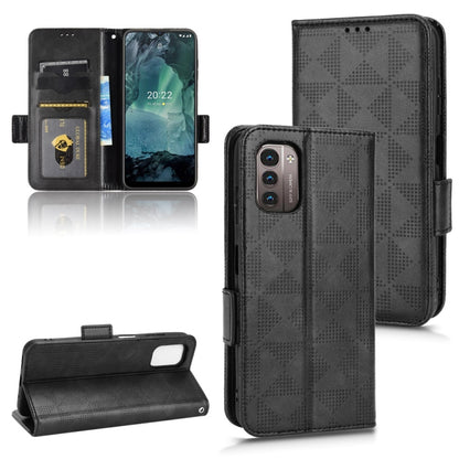 Symmetrical triangle leather phone case, dark color folio with magnetic flap and card slots
