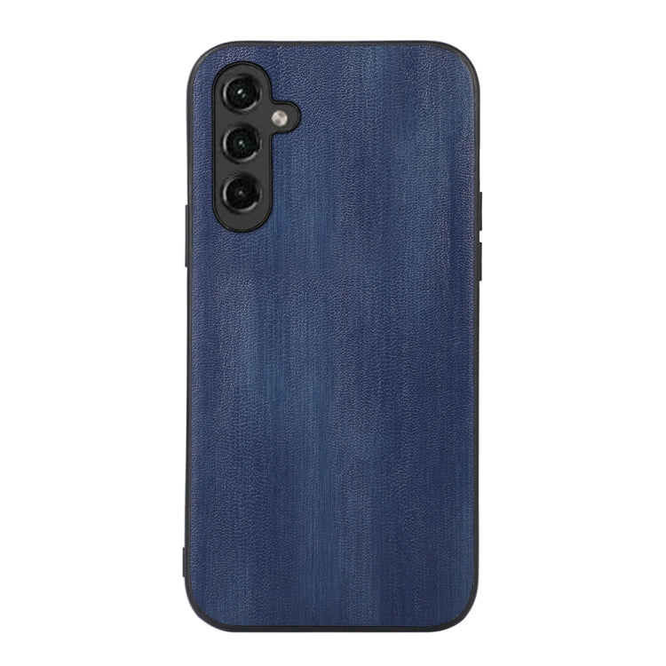 Blue textured PU phone case with raised camera cutout