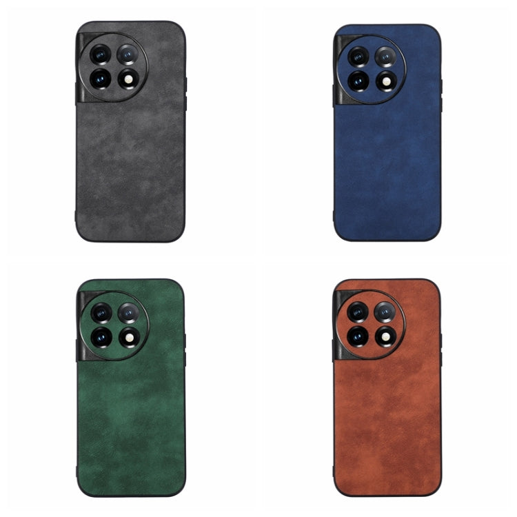 Textured PU phone cases set in gray, blue, green, and brown with camera openings.