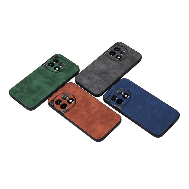 Four textured PU phone cases in green, gray, blue, and brown, each with camera cutout.