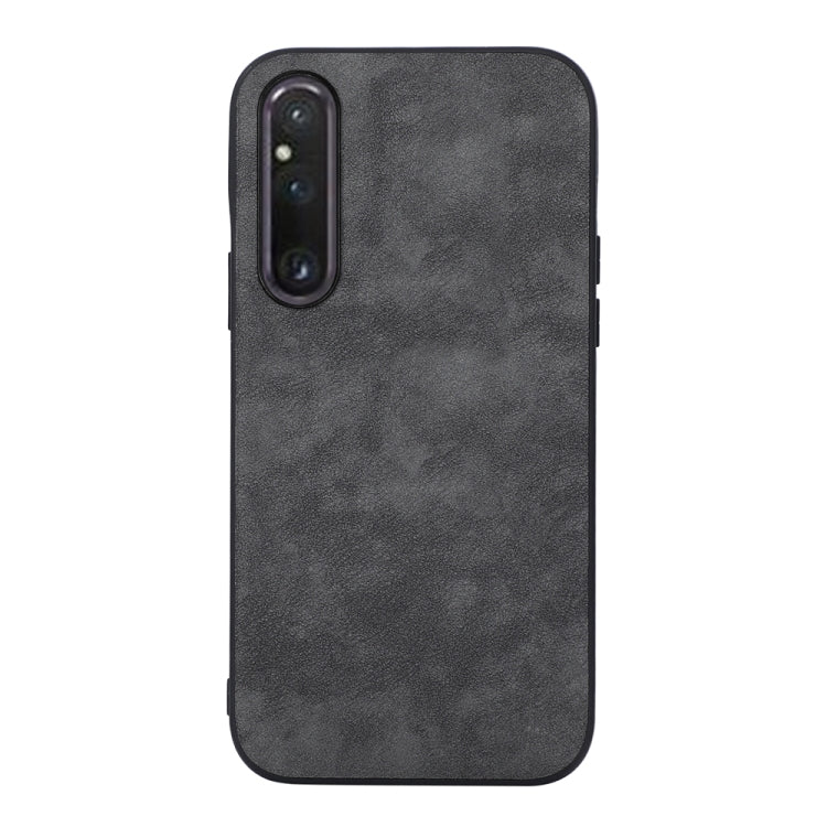 Morocco-texture PU phone case back, dark gray/black