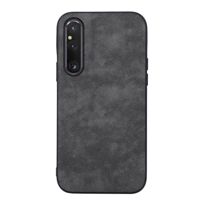 Morocco-texture PU phone case back, dark gray/black