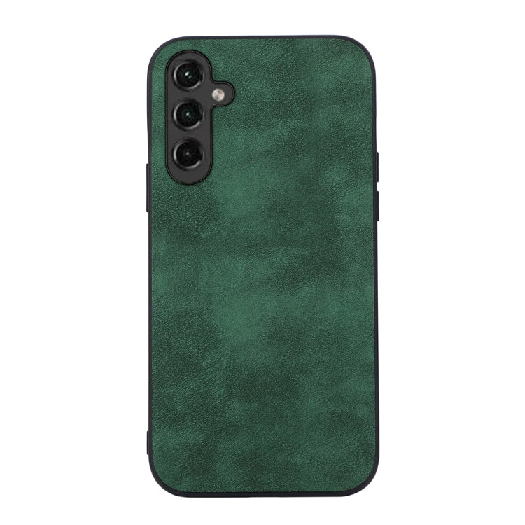 Green PU phone case with Morocco-style textured finish and triple camera cutout.