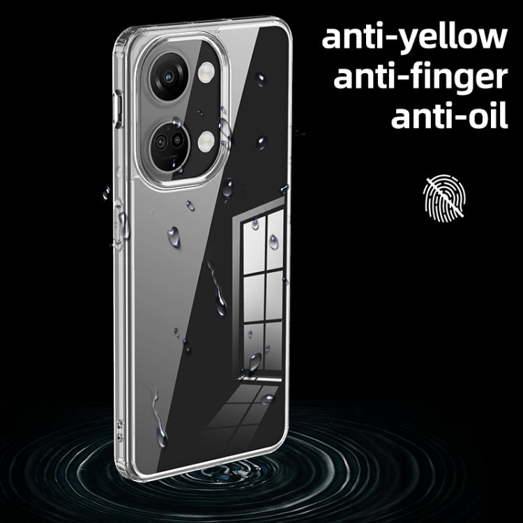 Clear anti-yellow phone case with glossy edges and camera cutouts