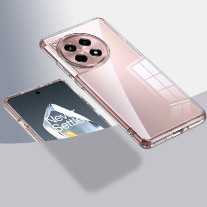 Clear pink-tinted hard phone case with camera cutouts and raised edge protection