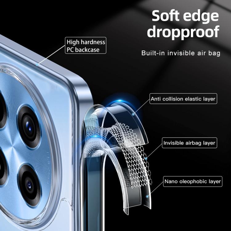 Clear TPU hard phone case with reinforced corners and camera cutouts