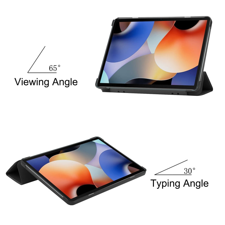 Black 3-fold tablet case with adjustable stand angles for viewing and typing