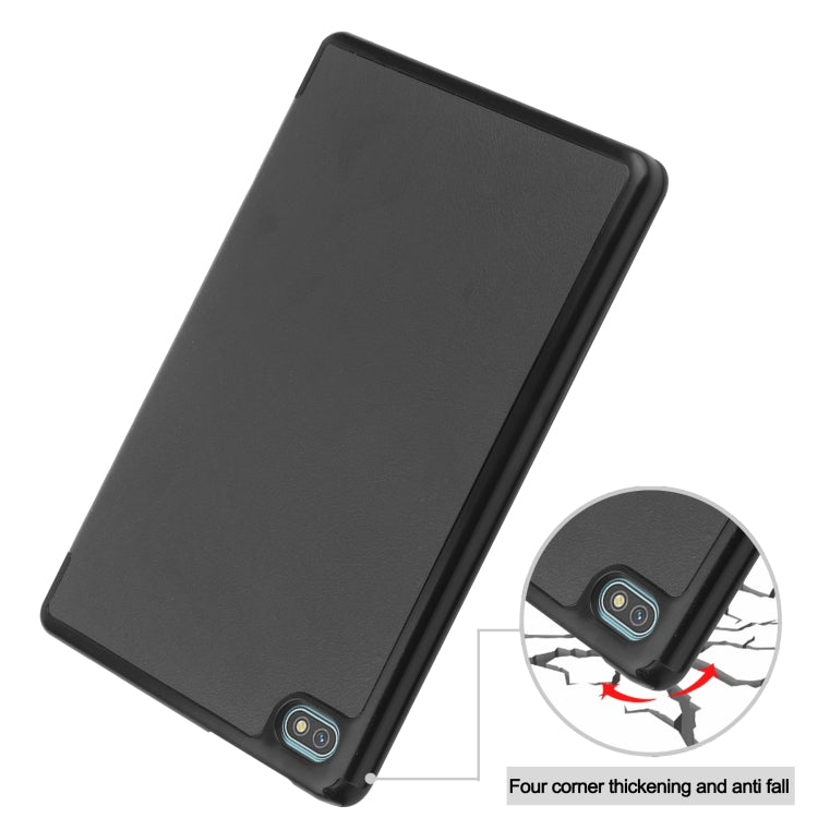 Black 3-fold tablet case with corner protection and rear camera cutout