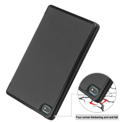 Black 3-fold tablet case with corner protection and rear camera cutout