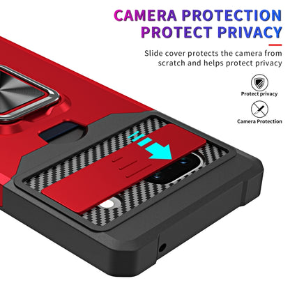 Red phone case with sliding camera cover to protect camera and help privacy