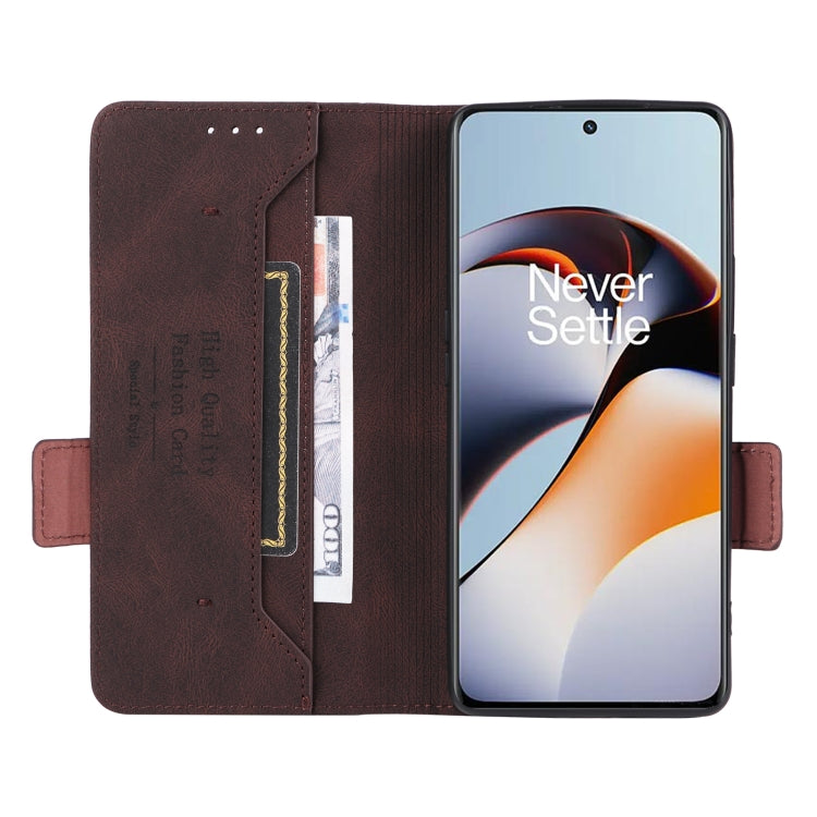 Brown leather folio phone case with magnetic clasp, card slots, and screen cover.