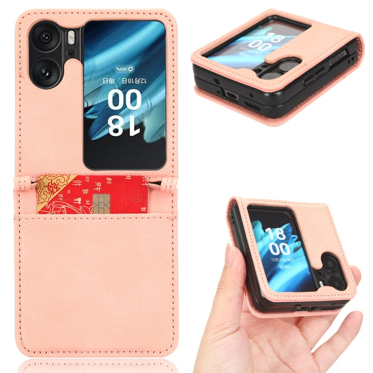 Pink lambskin leather phone case with flip cover and card pocket