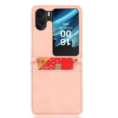 Pink lambskin leather phone case with flip cover and camera cutouts