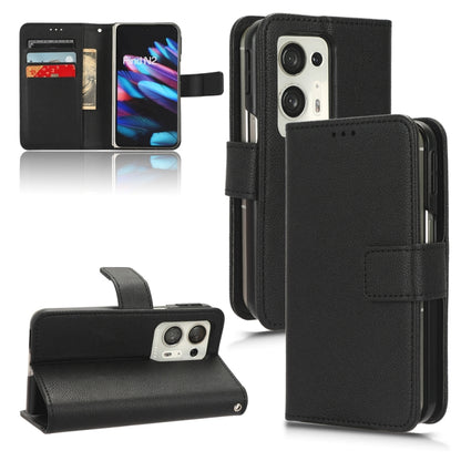 Black lambskin leather phone case with folio cover and magnetic closure
