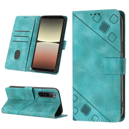 Embossed leather phone case with folio stand for Sony Xperia ACE III, light green