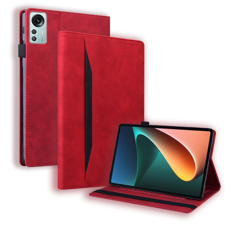 Red leather tablet case with horizontal flip cover and kickstand