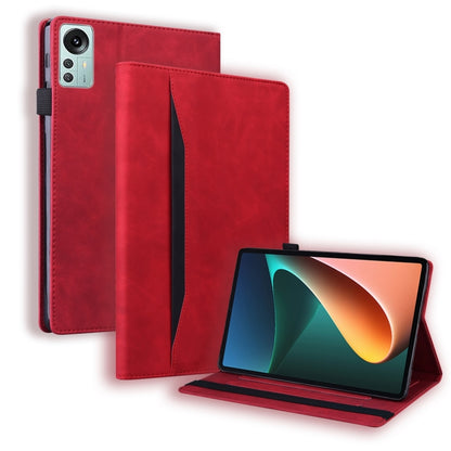 Red leather tablet case with horizontal flip cover and kickstand