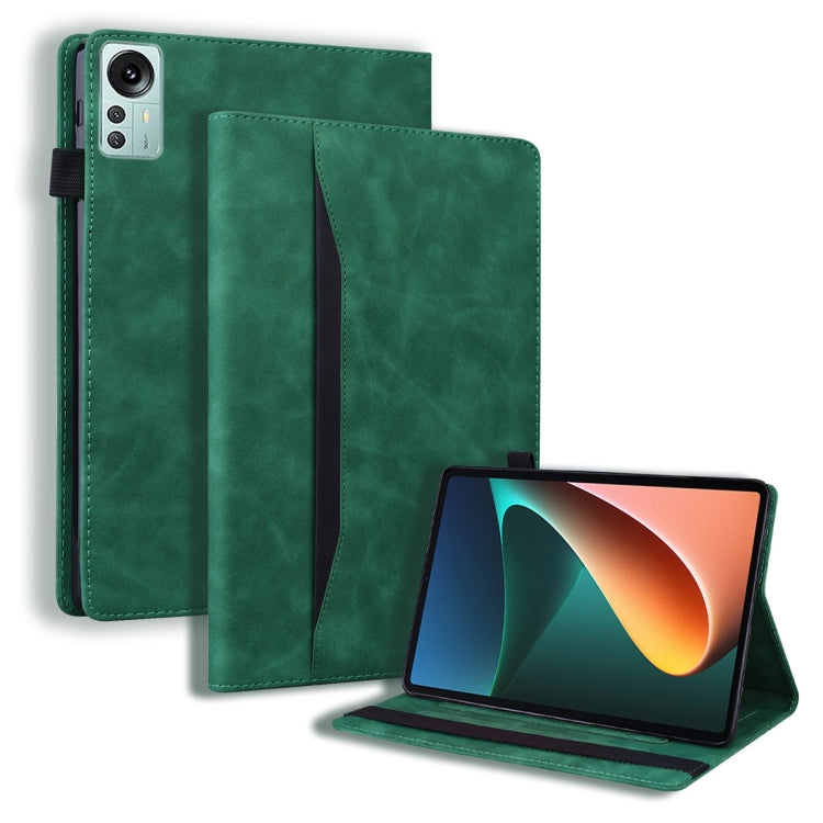 Green leather tablet case with horizontal flip cover and kickstand