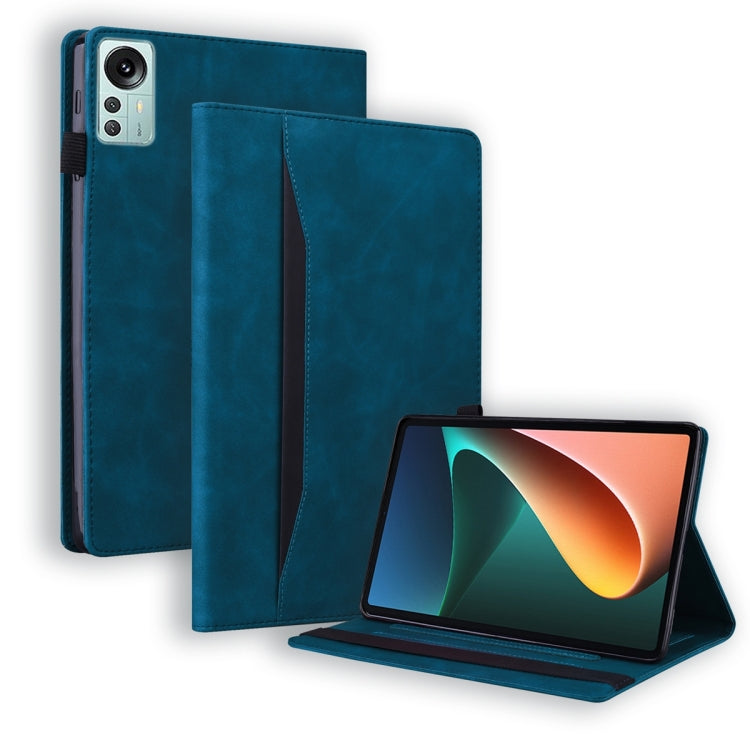 Teal leather tablet case with horizontal flip cover and built-in viewing stand